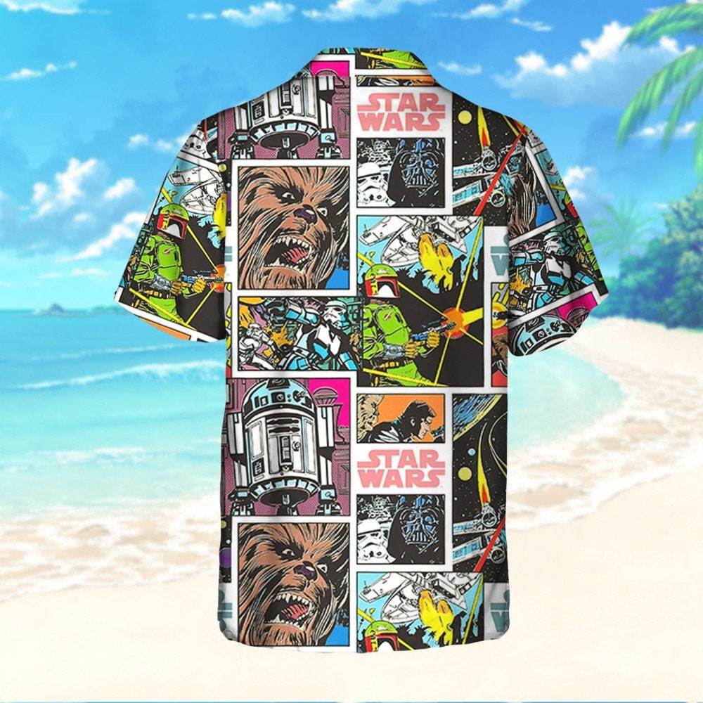 Star Wars Classic Star Wars Characters Retro Comic Book Style Hawaii Shirt and Shorts
