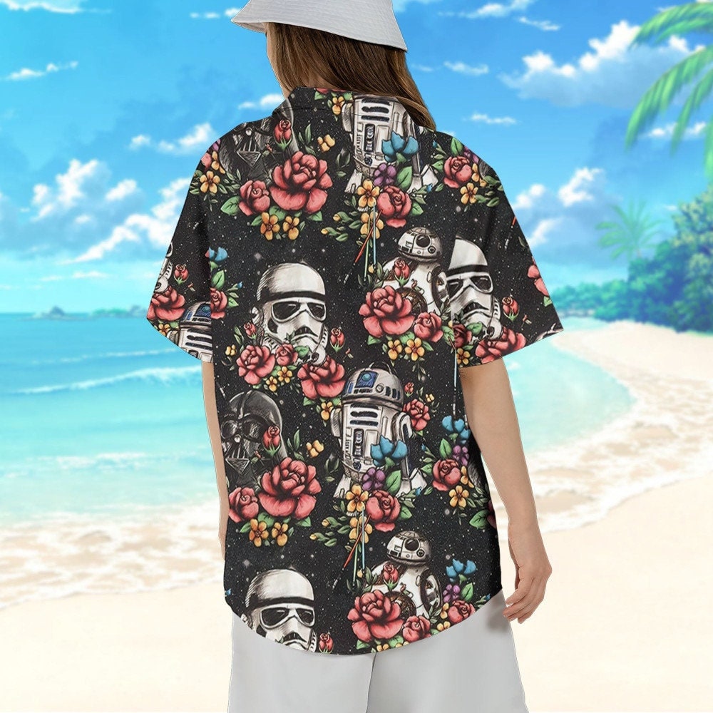 Star Wars Darth Vader Stormtrooper BB-8 Flower Pattern Hawaiian Shirt and Shorts
