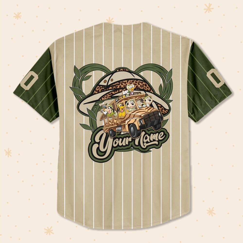 Personalize Disney Mickey Mouse squad Safari, Custom Name Disney Baseball Jersey