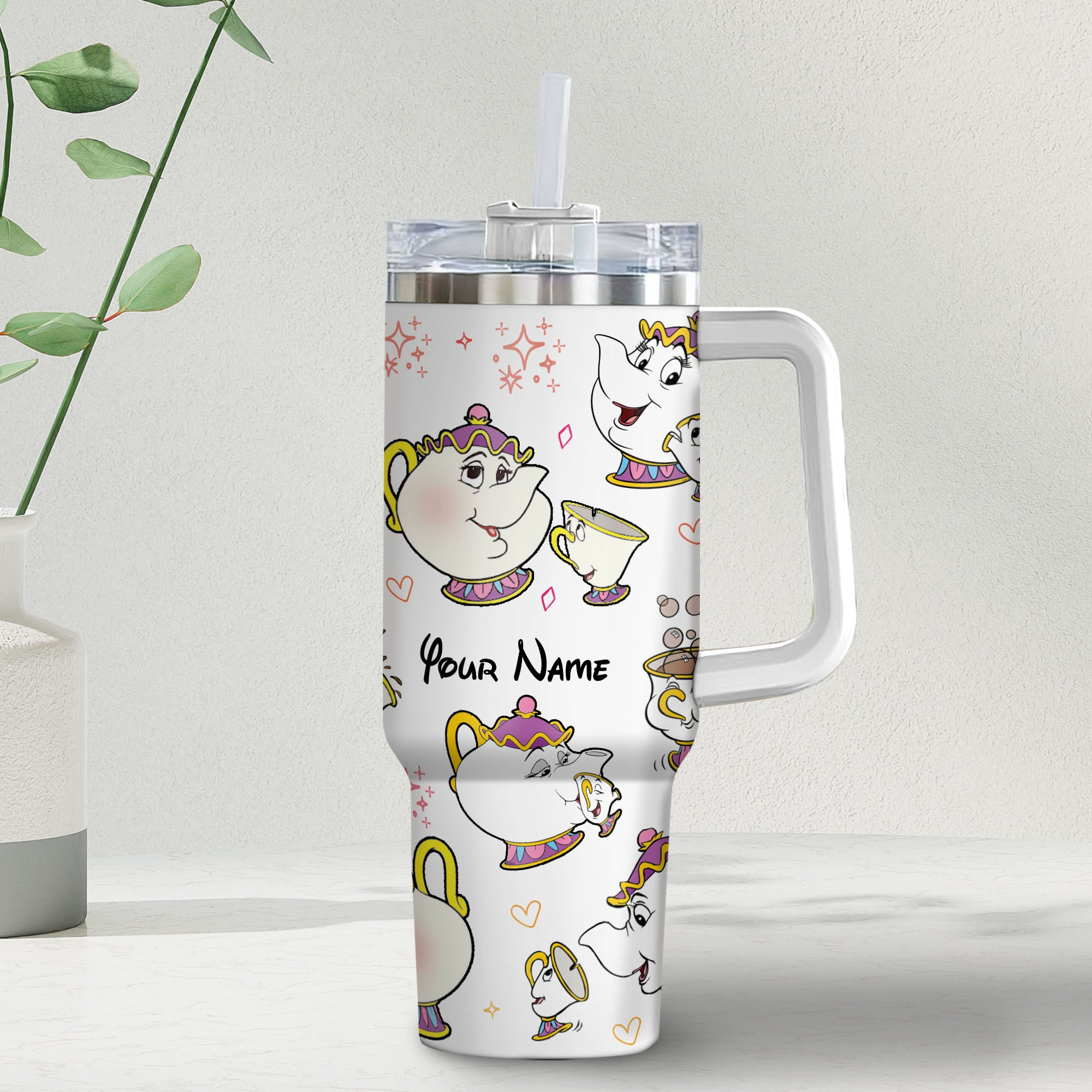 Custom Disney Mother Day Mrs Pott and Chip Colorful Tumbler