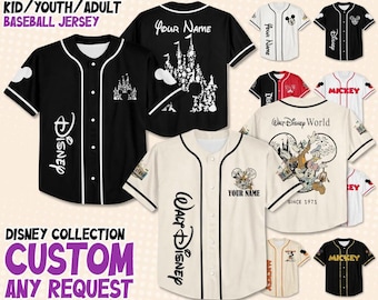 Personalized Disney World Birthday Gift Father Day Disney 70th Anniversary 2026 Baseball Jersey Family Matching Castle Shirt