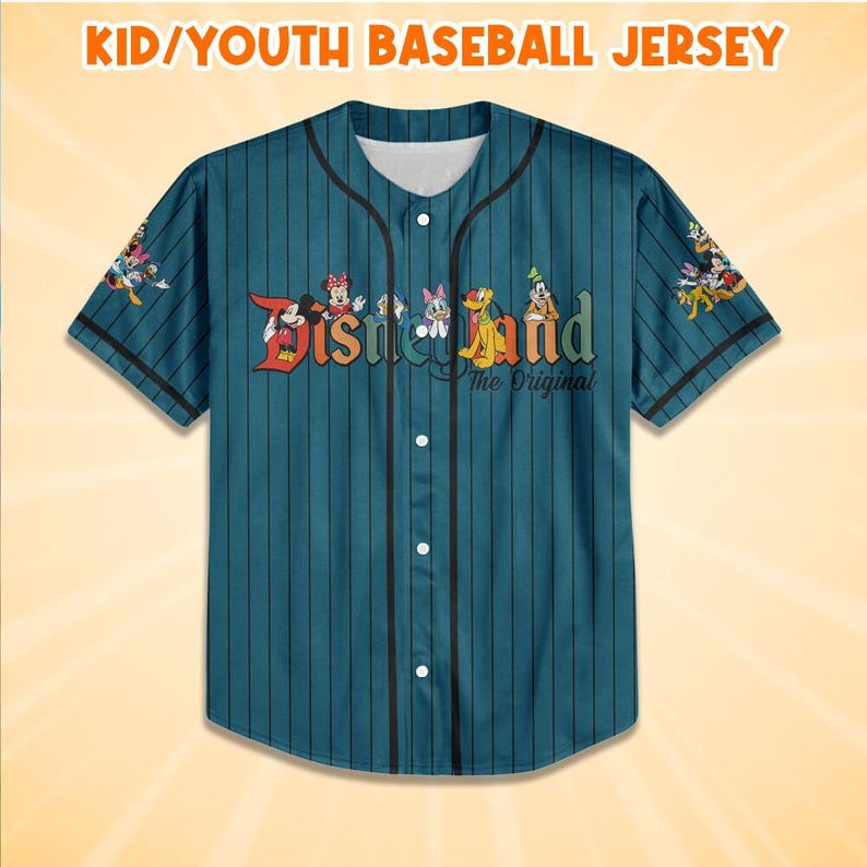 Custom Disneyland Original Characters Baseball Jersey Personalized Mickey Minnie Donald Goofy Shirt, Family Vacation 2026, Disney Group Gift image 3