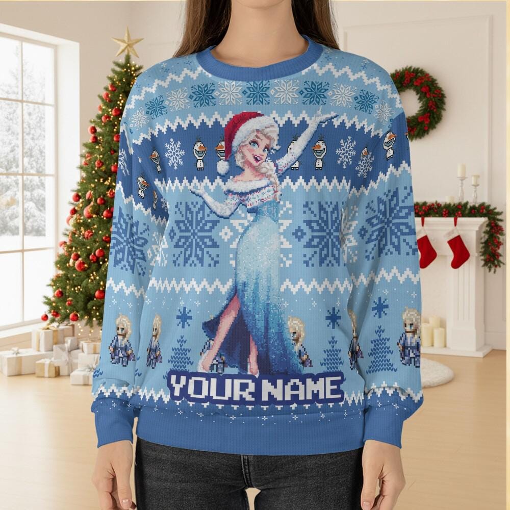 Discover Custom Name Sweater -  Princess Elsa, Disneyland Paris, Birthday gift for kid, best gifts for her, christmas gift for mom