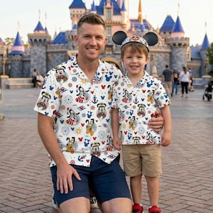 Nautical Disney Cruise Hawaiian Shirt and Shorts Set, Mickey Minnie Sailor Family Matching Outfits, DCL Summer Vacation Wear 2026 image 1