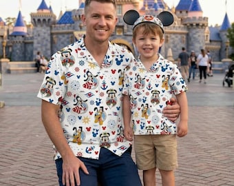 Nautical Disney Cruise Hawaiian Shirt and Shorts Set, Mickey Minnie Sailor Family Matching Outfits, DCL Summer Vacation Wear 2026