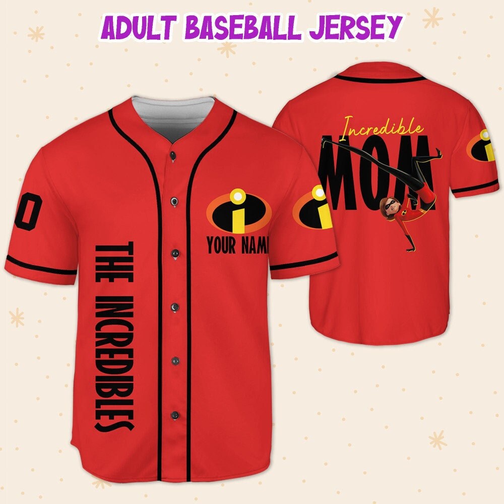 Personalized The Incredibles Mother Disney Baseball Jersey, Disney Jersey, Mother's Day Gift