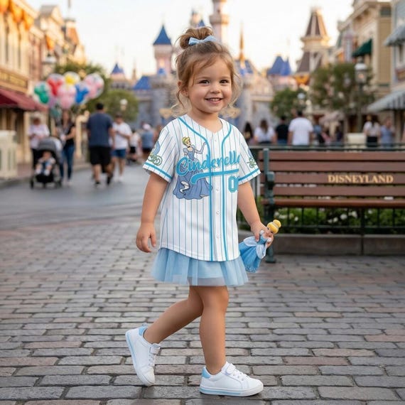 disney princess jersey dress Personalized Cinderella Baseball Custom Shirt, Family Vacation 2026, Birthday Girl Youth Matching Outfit pastel_peach