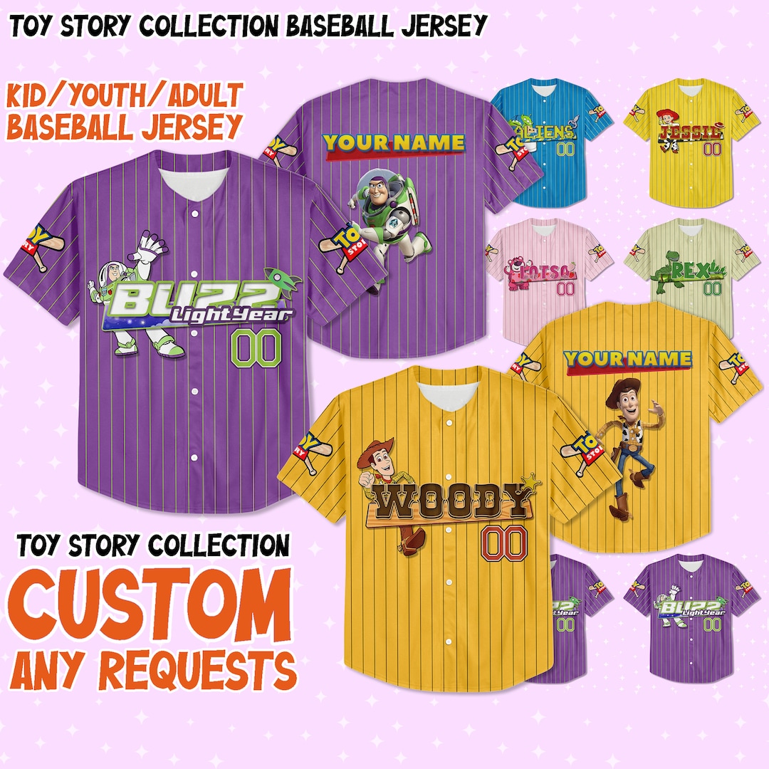 Custom Toy Story Baseball Jersey Team Jersey, Collection Custom Disney