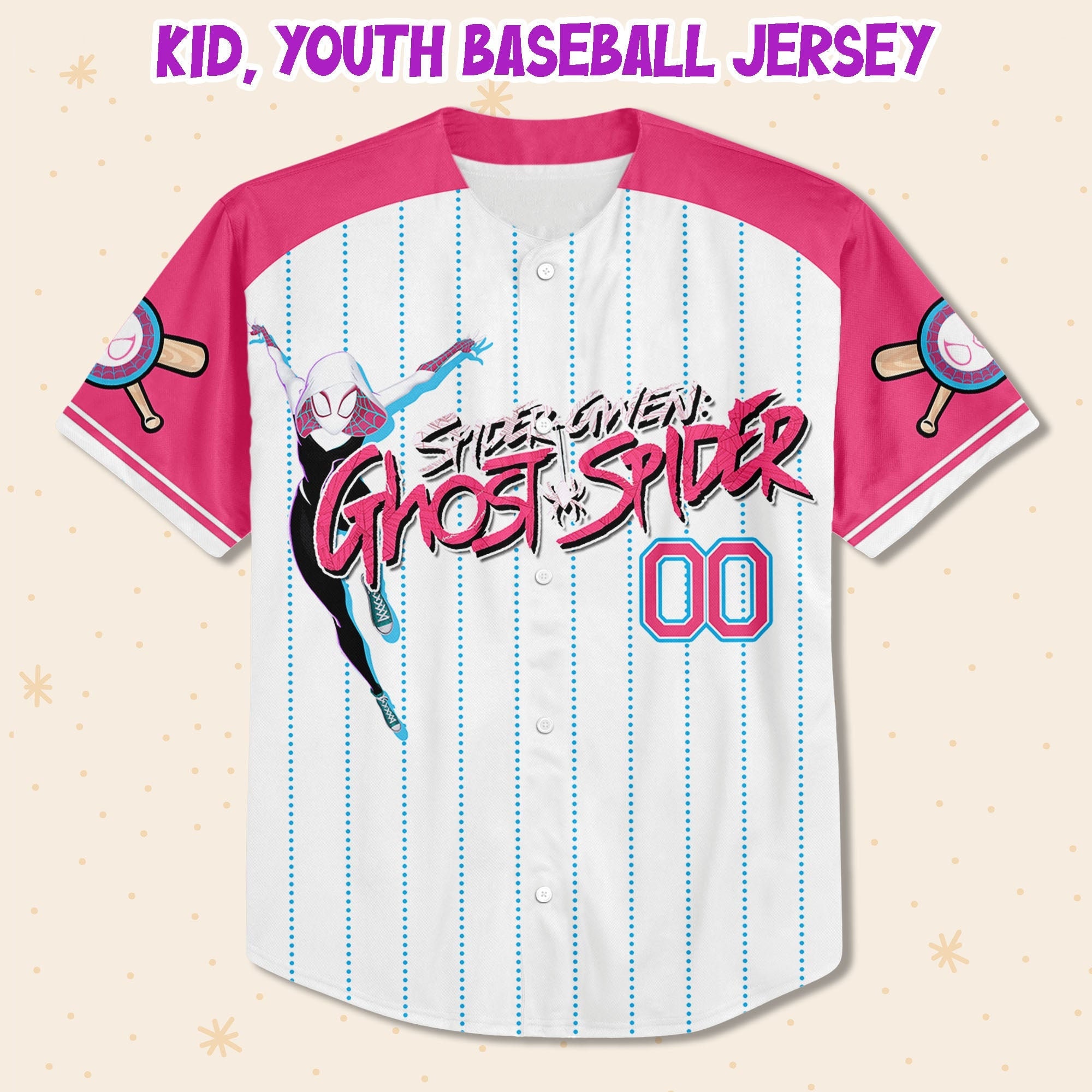 Personalized Spider-Man Gwen Stacy Baseball Jersey, Superhero Jersey