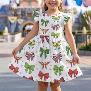 Robe à volants ruban héros de bande dessinée, tenue coquette Marvel Avengers, costume noeud Captain America Loki, cadeau geek pour Disneybound image 1
