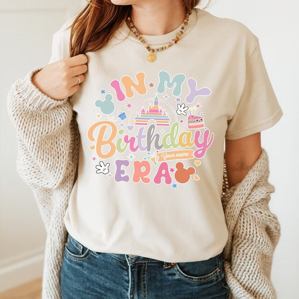 Custom Vintage In My Birthday Era Unisex T-Shirt, Custom Name Birthday Shirt