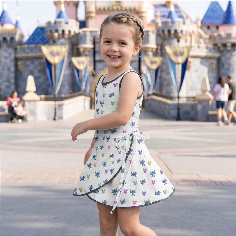 Majestic Stitch Bubblegum Balloon Activewear Dress, Hawaiian Kids Outfit, RunDisney 2026 Disney Cruise Hawaii Vacation Birthday Gift Set image 5