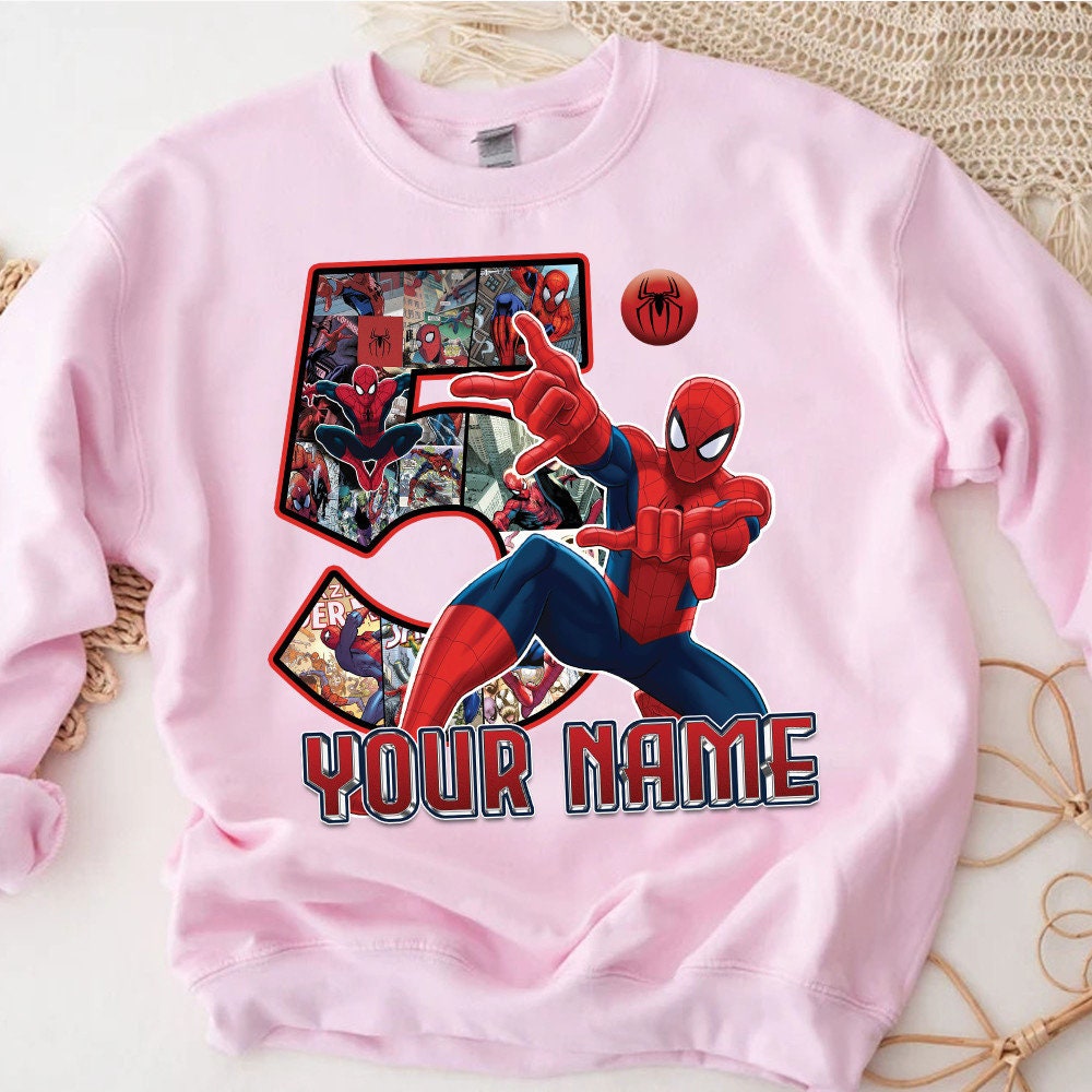 Custom Spiderman birthday Unisex T-Shirt, Spiderman Family Birthday Shirts