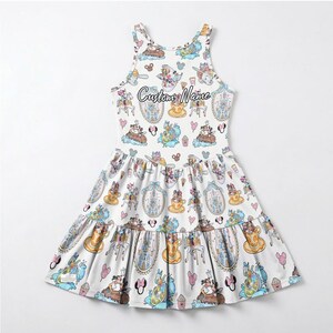 Personalized Disney Mickey Mouse Balloons Mom Daughter Matching Dress Set Custom Name, Magical Rainbow Ruffle Girls Crossback Women, Disney image 4