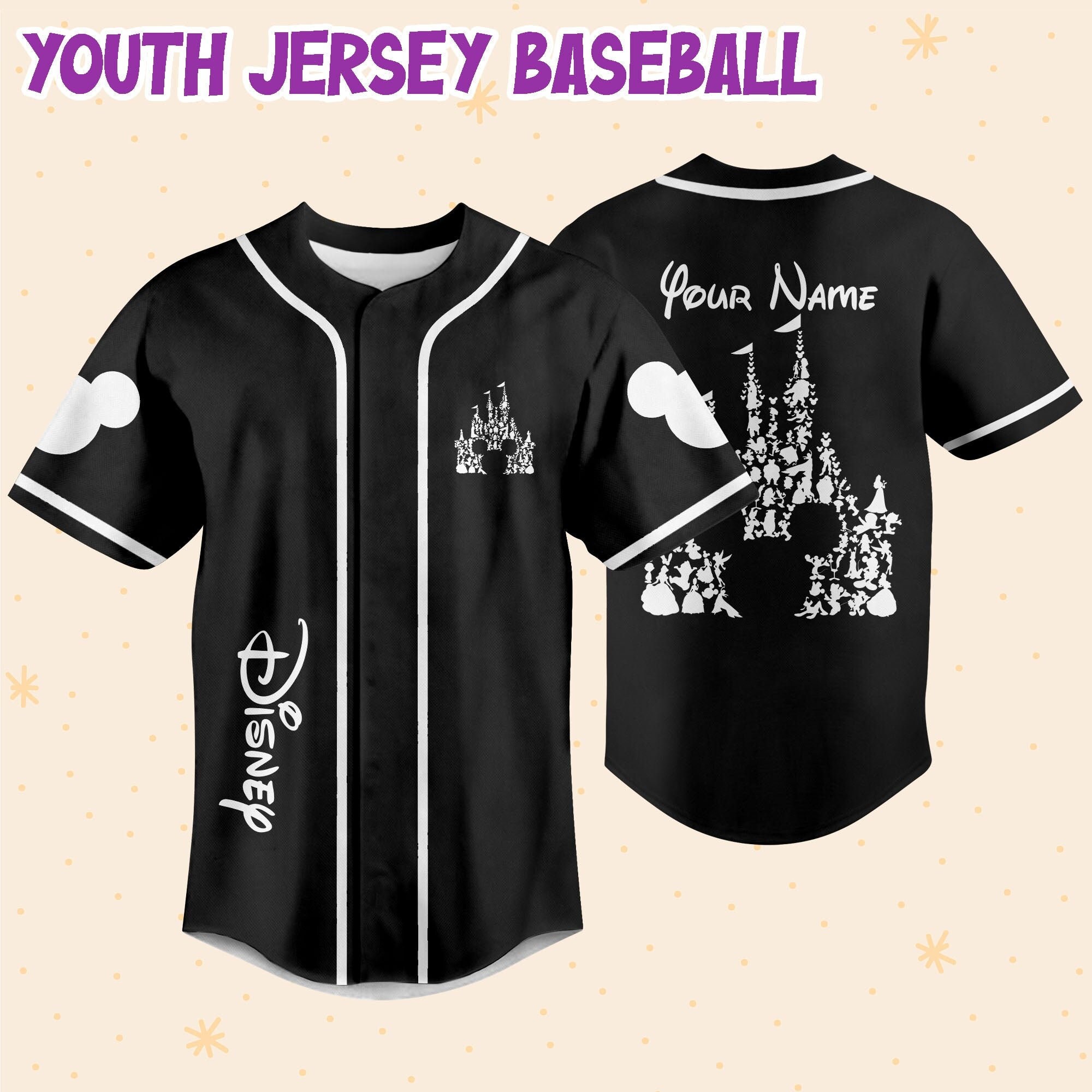 Personalized Disney Castle Disney Baseball Jersey, Disney Jersey