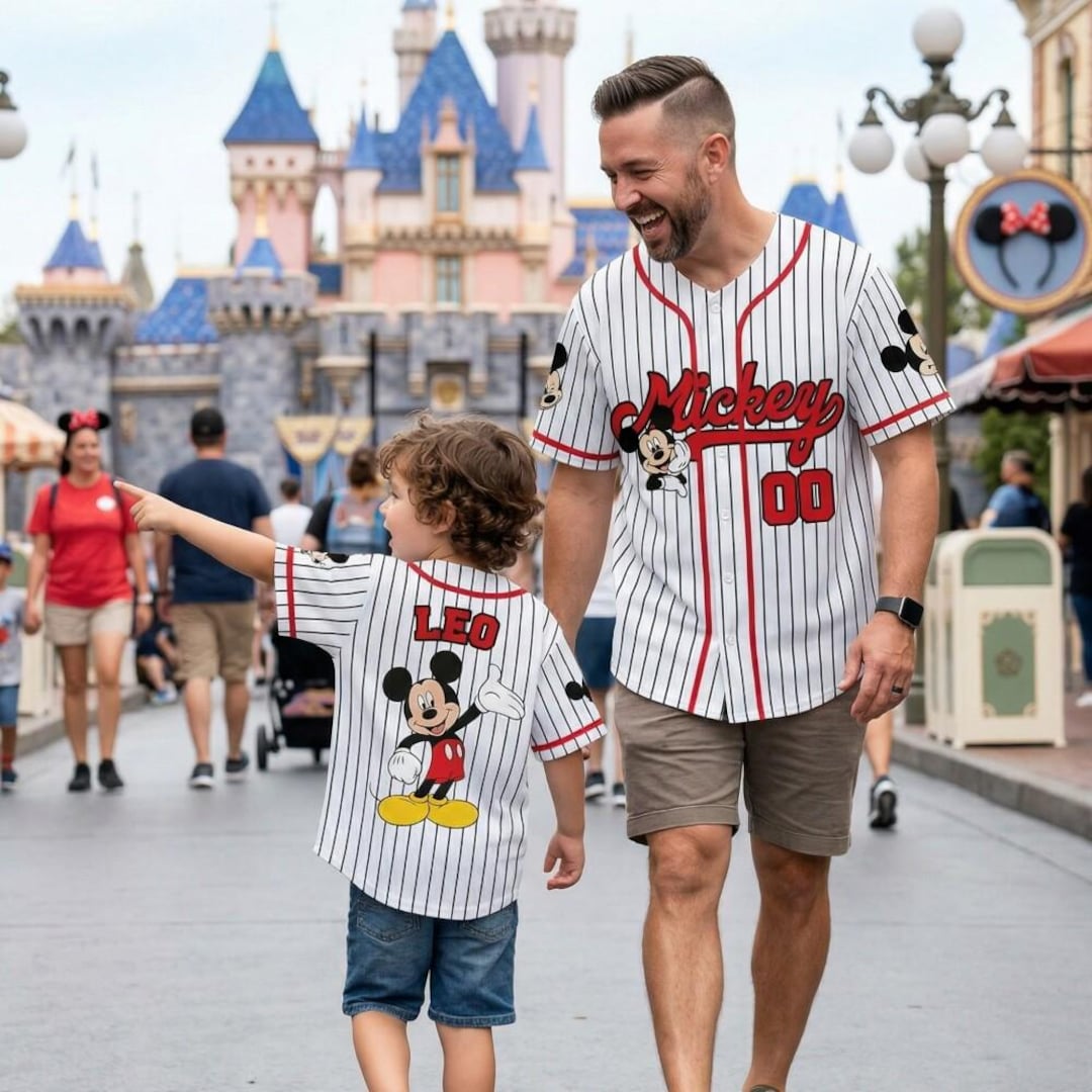 Personalized Mickey Mouse Baseball Jersey Birthday Gift Father Day