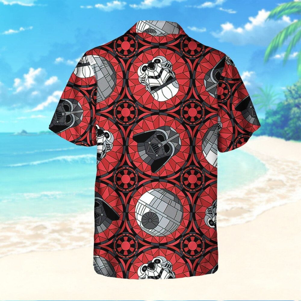 Star Wars Red Stained Glass Empire Hawaiian Shirt Tropical Summer Aloha Hawaii Shorts Beach Gift For Men Youth Valentine Birthday Gift