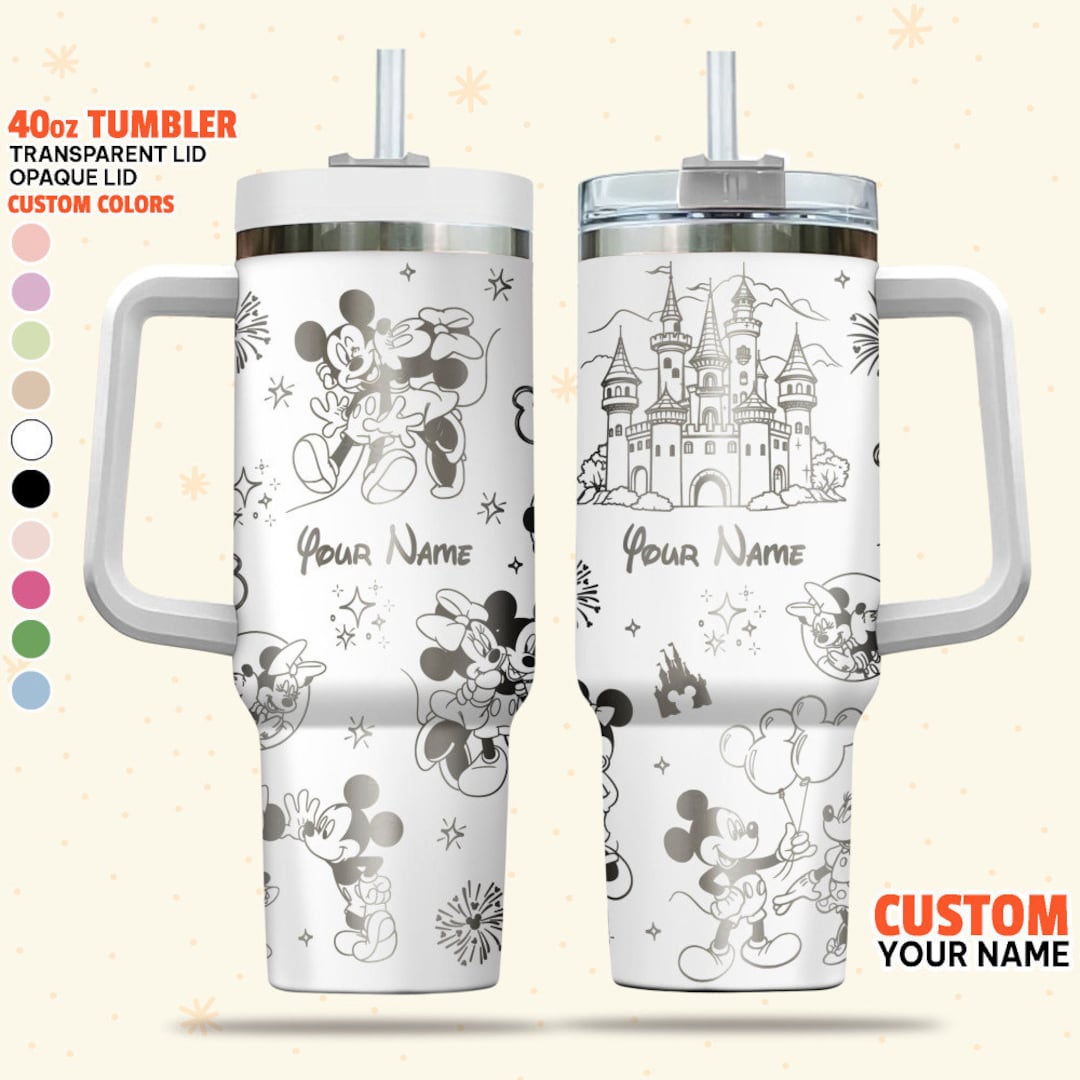 Custom Disney Mickey and Minnie Couple Tumbler, Disney Characters ...