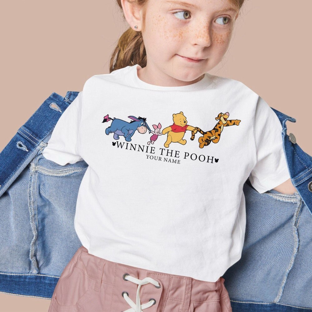 Custom Retro Winnie The Pooh CUTE Unisex T-Shirt, Classic Pooh Bear Shirt