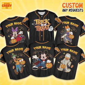 Personalisierte Micky Maus und Freunde Halloween, Personalisieren Disneyland Jersey, Halloween Oufit, Geburtstag für Kind, Geschenk für Disney-Fans
