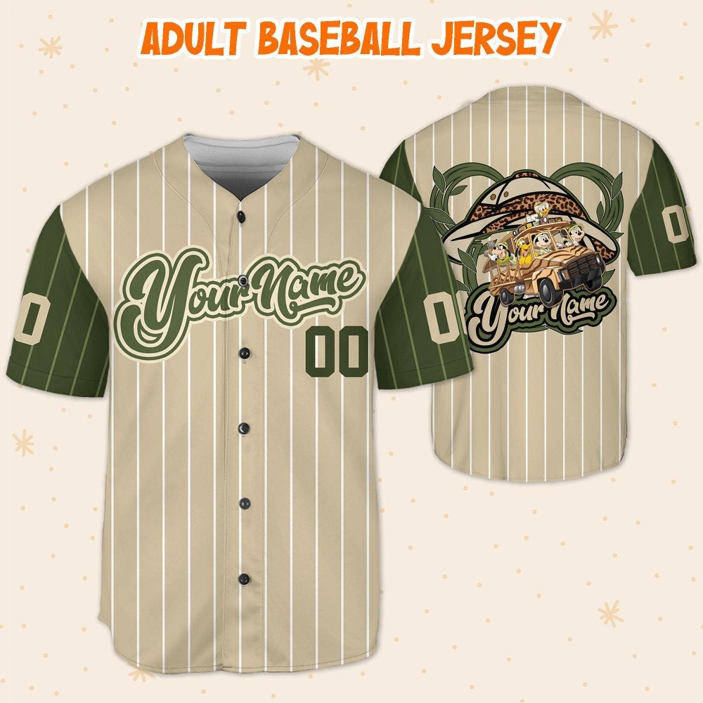 Personalize Disney Mickey Mouse squad Safari, Custom Name Disney Baseball Jersey