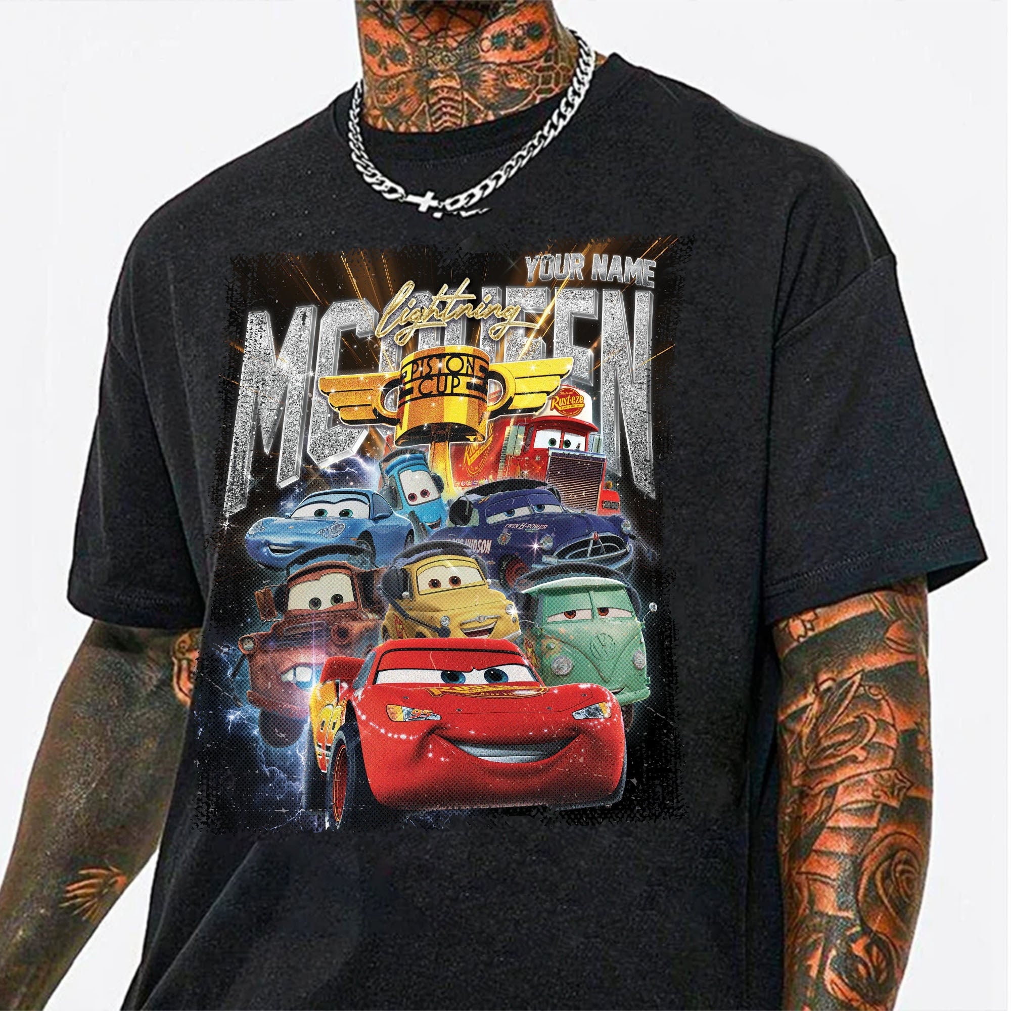 Custom Vintage McQueen Lightning and friend Unisex T-Shirt