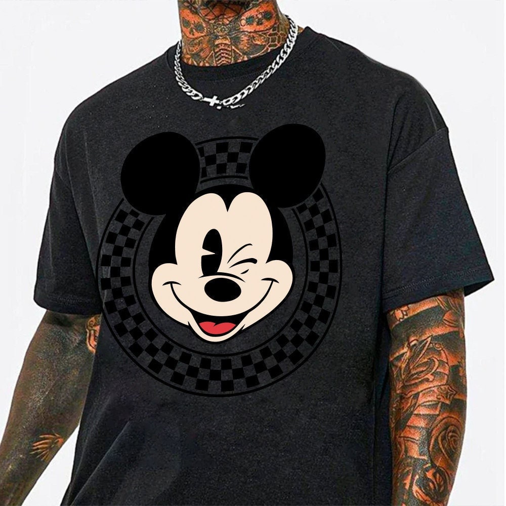 Custom Retro black Disney mickey, Disney Characters Shirt, Matching Disney Shirt