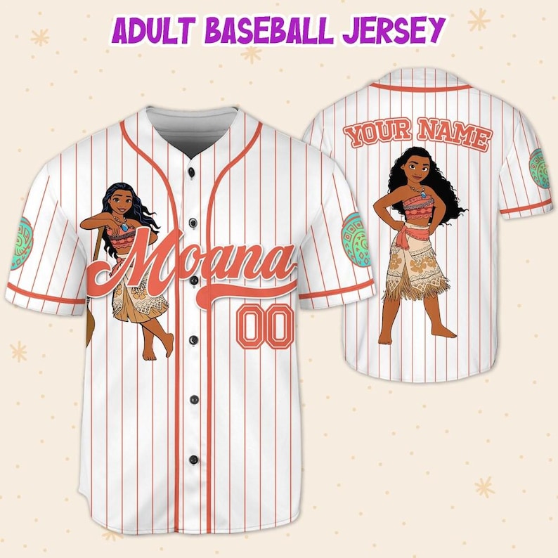 Custom Princess Moana Baseball Jersey Personalized Disney Shirt, Family Vacation 2026, Birthday Girl Island Summer Outfit image 6