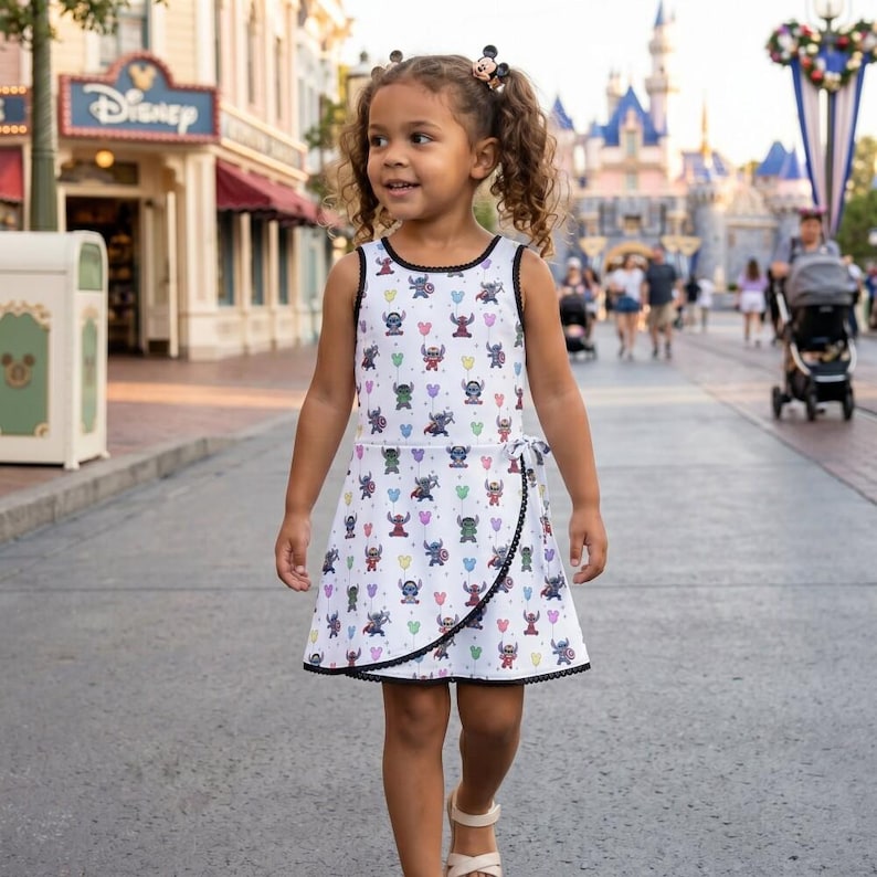 Vestido deportivo con globos de superhéroe Stitch de Marvel, conjunto de los Vengadores para niños, regalo de cumpleaños para las vacaciones de verano de la maratón RunDisney Kids 2026 imagen 1