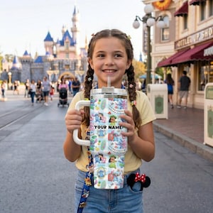 Radiant Vacation Tumbler, Lilo Stitch Personalized Tumbler, Custom Name Tumbler with Straw, Insulated Cup Travel Mug, Disney Cruise 2026 Gif image 1