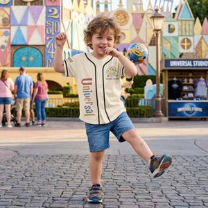 Benutzerdefinierte Universal Studios Baseball Jersey Kinder Personalisierte Minions Harry Potter Jurassic Park Shirt, Familienurlaub 2026 Geburtstagsgeschenk