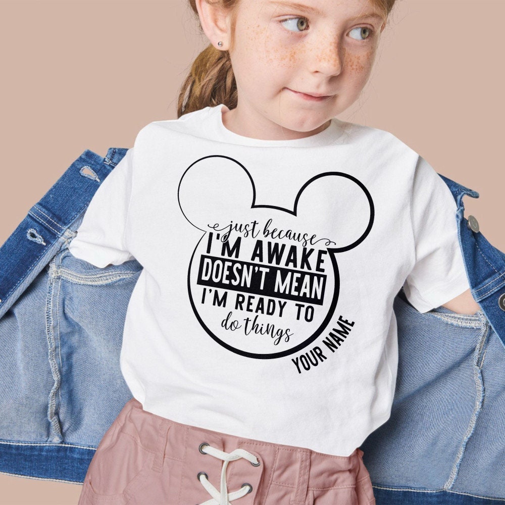Custom Just Because I'm Awake Mickey Mouse Unisex T-Shirt, Mickey Sketch Shirt