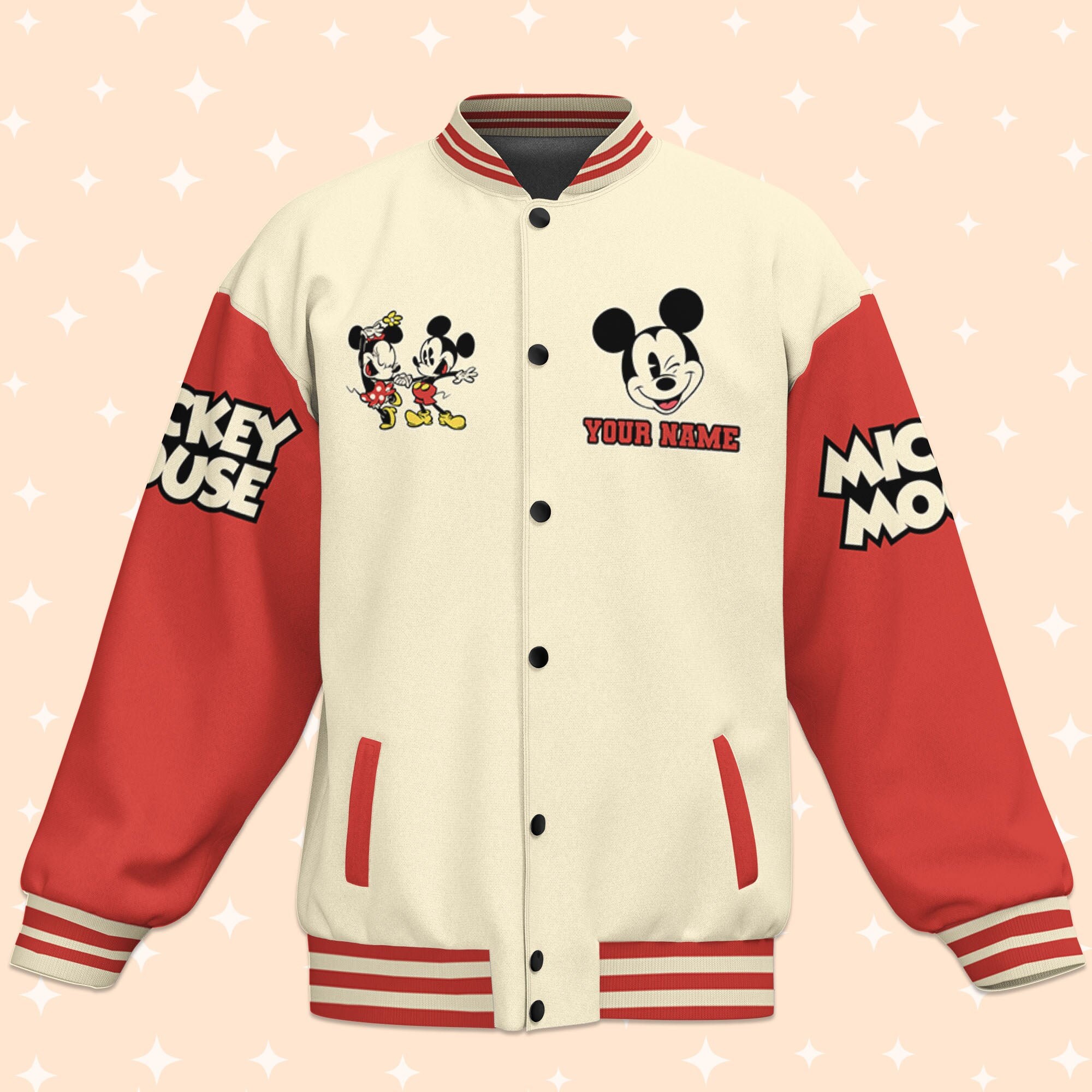 Personalize Mickey And Friends Funny Life Style Baseball Jackets, Baseball Team Outfit