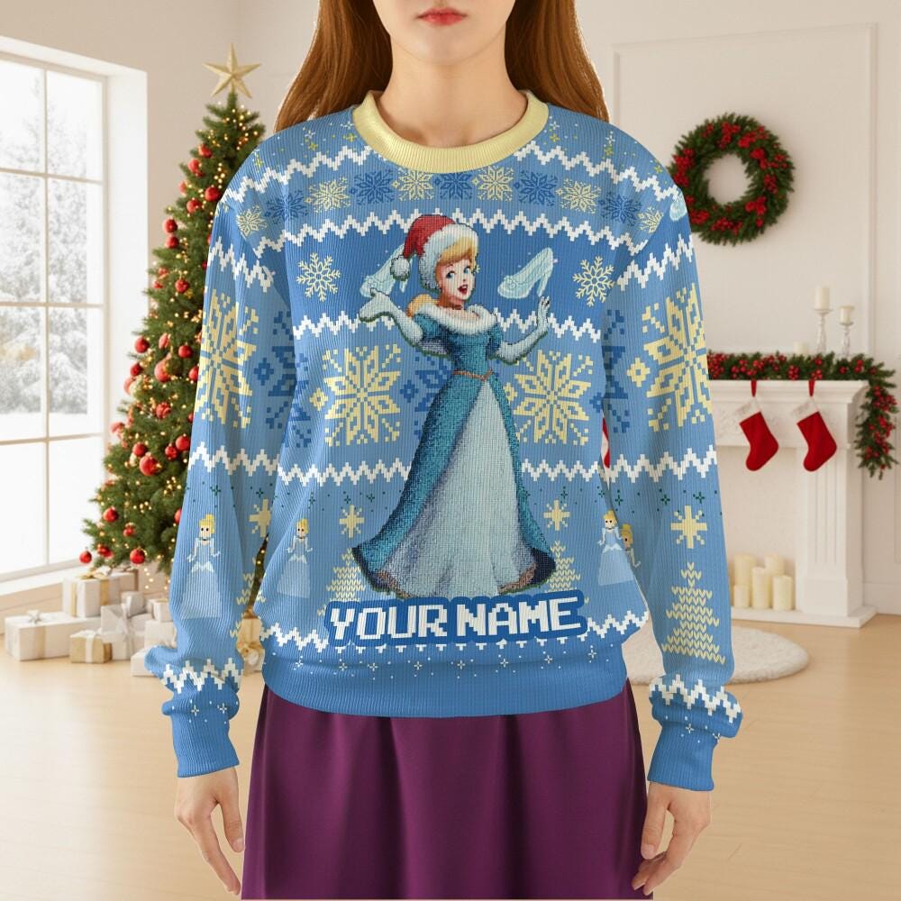 Discover Custom Name Sweater -  Princess Cinde, Disneyland Paris, Birthday gift for kid, best gifts for her, christmas gift for mom