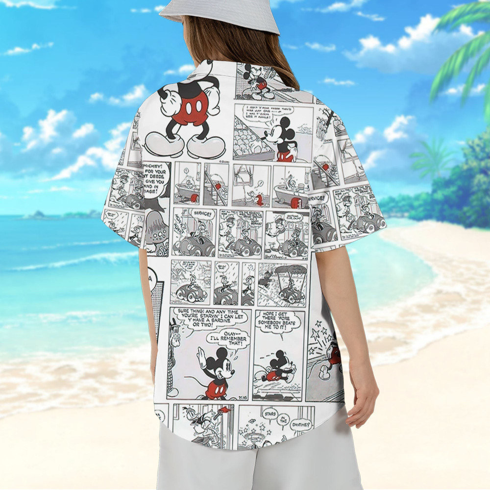 Disney Mickey Mouse Retro Comic Life Style Hawaii Shirt, Mickey Aloha Shirt, Disney Hawaiian Shirt Mickey Summer Vacation Hawaiian Shorts