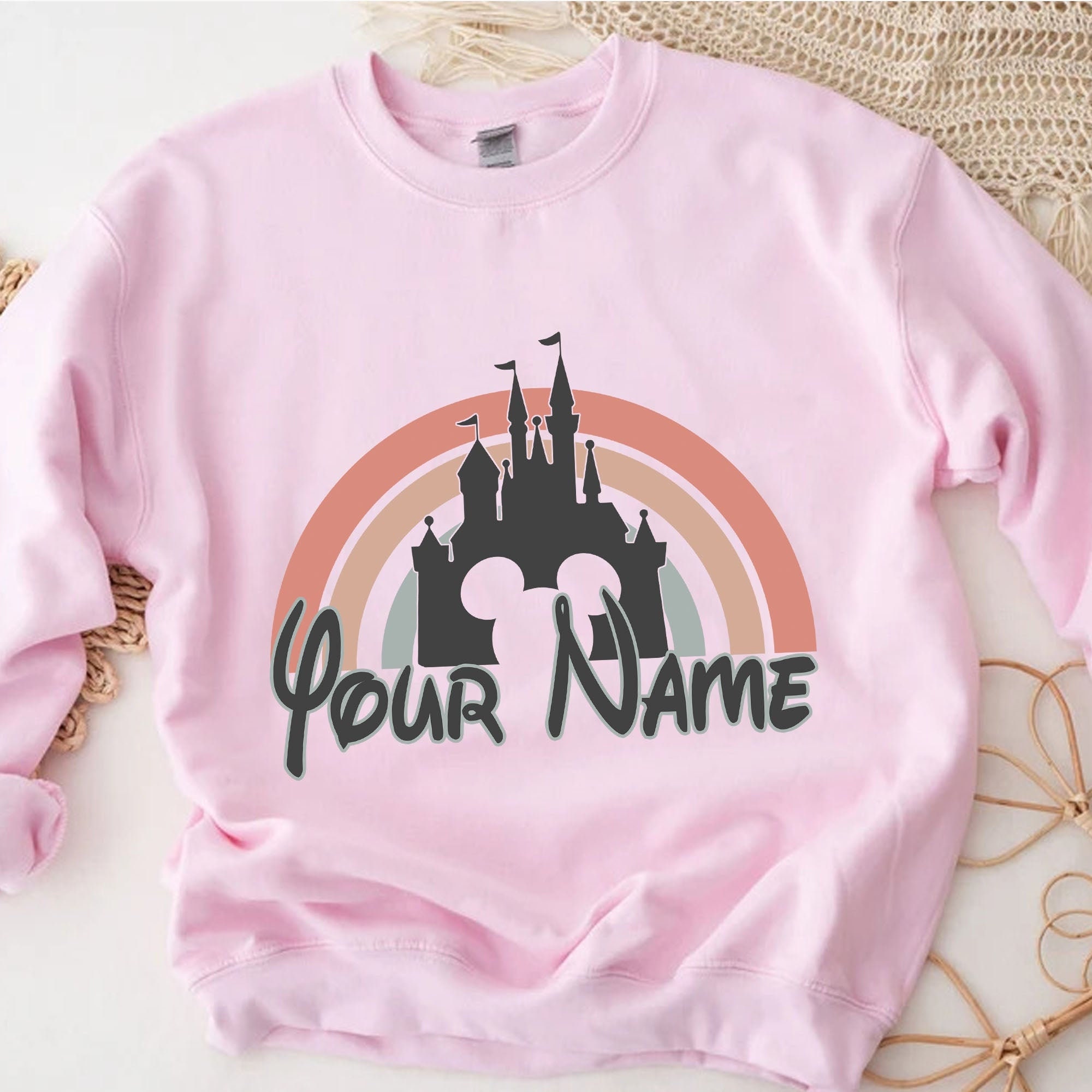 Custom Disney Rainbow Castle Unisex T-Shirt, Disney Family, Disneyland Shirt