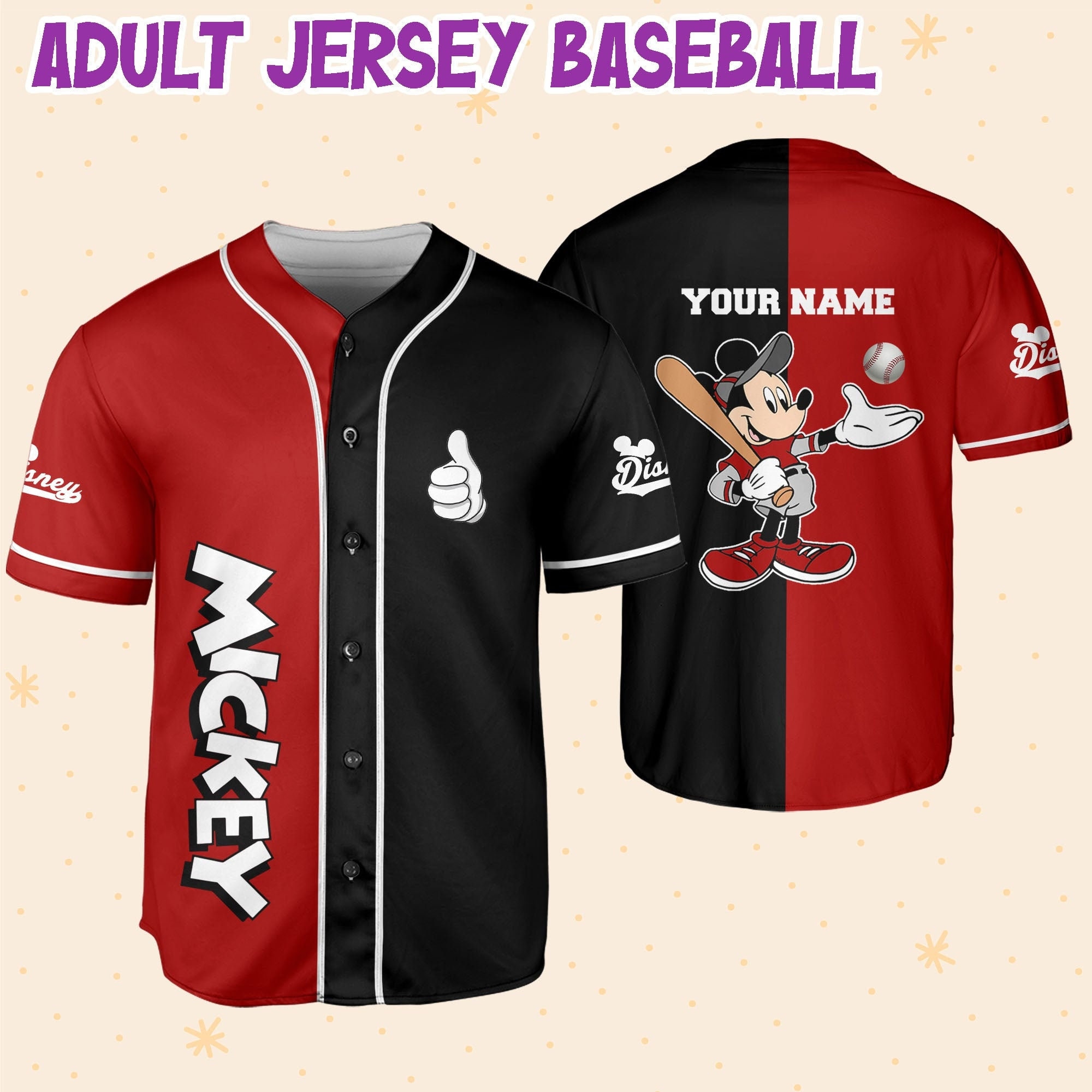 Discover Personalized Mickey Maus Disney Lieben Lustig Baseball jersey Trikot