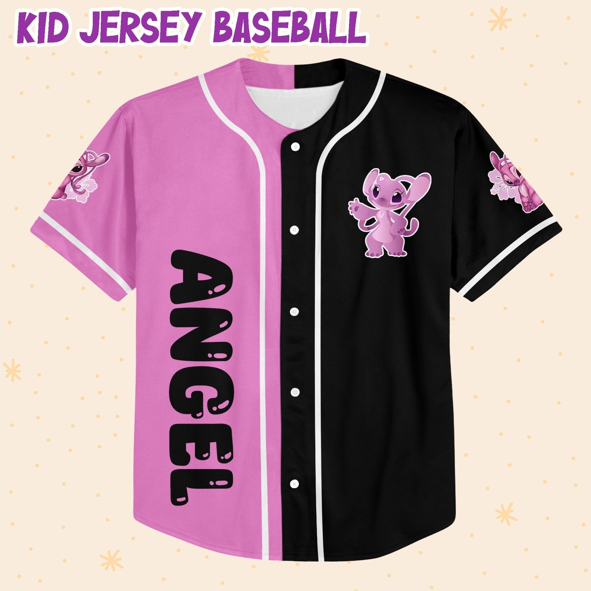 Personalized Lilo And Stitch Angel Disney Baseball Jersey, Disney Jersey