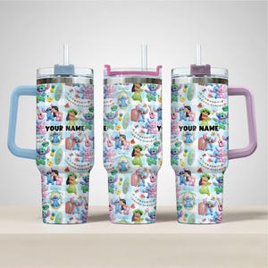 Radiant Vacation Tumbler, Lilo Stitch Personalized Tumbler, Custom Name Tumbler with Straw, Insulated Cup Travel Mug, Disney Cruise 2026 Gif image 4