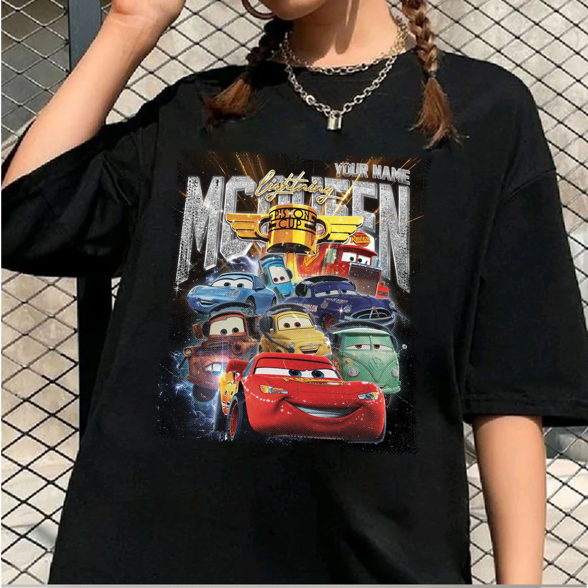 Custom Vintage McQueen Lightning and friend Unisex T-Shirt