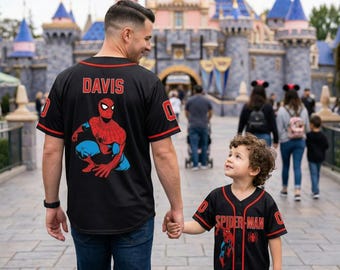 Personalized Spider-Man Birthday Gift Father Day Superhero Summer Vacation 2026 Baseball Jersey Family Matching Shirt