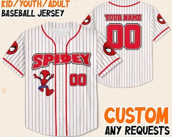 Personalize Spidey And His Amazing Friends Cute White Color, Custom Spider Verse Baseball Jersey Team, Disney Baseball Team Outfit