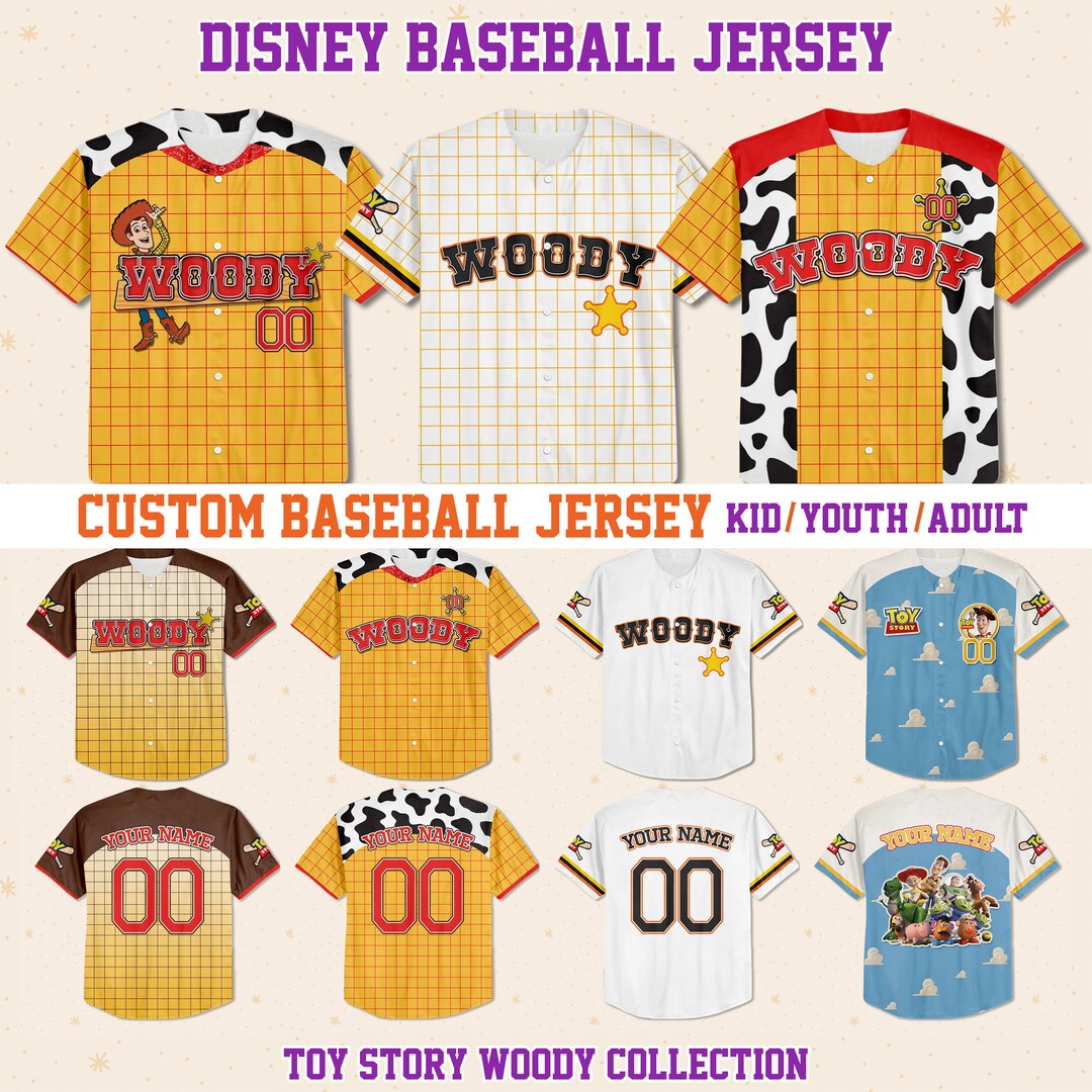 Custom Woody Toy Story Baseball Jersey Team Disney Jersey Etsy