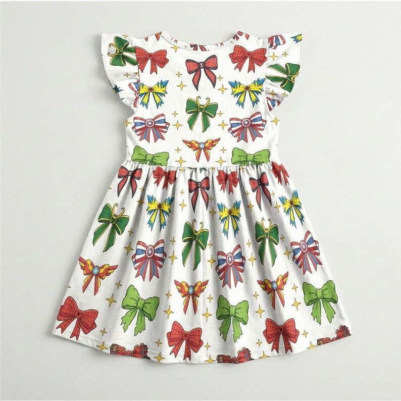 Robe à volants ruban héros de bande dessinée, tenue coquette Marvel Avengers, costume noeud Captain America Loki, cadeau geek pour Disneybound image 5