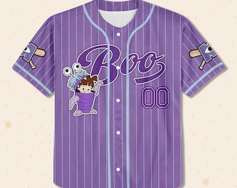 Disney Monster Inc James Boo Lila Einfacher Baseball, Personalisiertes Baseball Team Trikot, Geburtstagsgeschenk Disney Reise 2026
