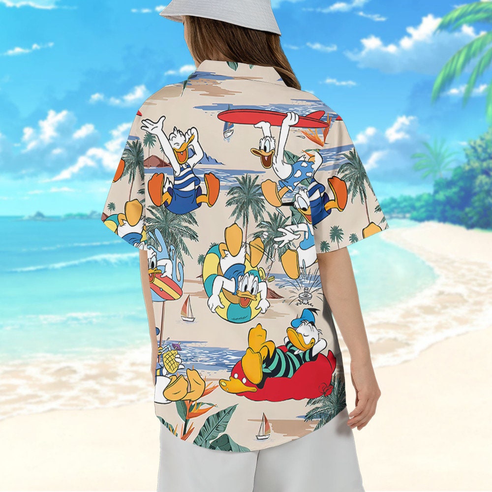Disney Donald Duck Summer Vacation Hawaii Shirt, Disneyland Button Up Shirt, Aloha Donald Duck Hawaiian Shirt, Disney Summer Vacation Shirt