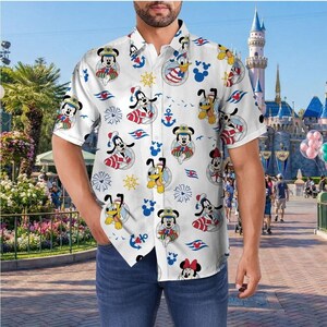 Nautical Disney Cruise Hawaiian Shirt and Shorts Set, Mickey Minnie Sailor Family Matching Outfits, DCL Summer Vacation Wear 2026 image 7