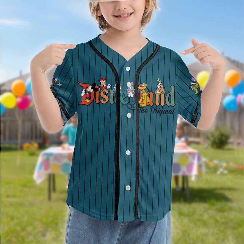 Custom Disneyland Original Characters Baseball Jersey Personalized Mickey Minnie Donald Goofy Shirt, Family Vacation 2026, Disney Group Gift image 2