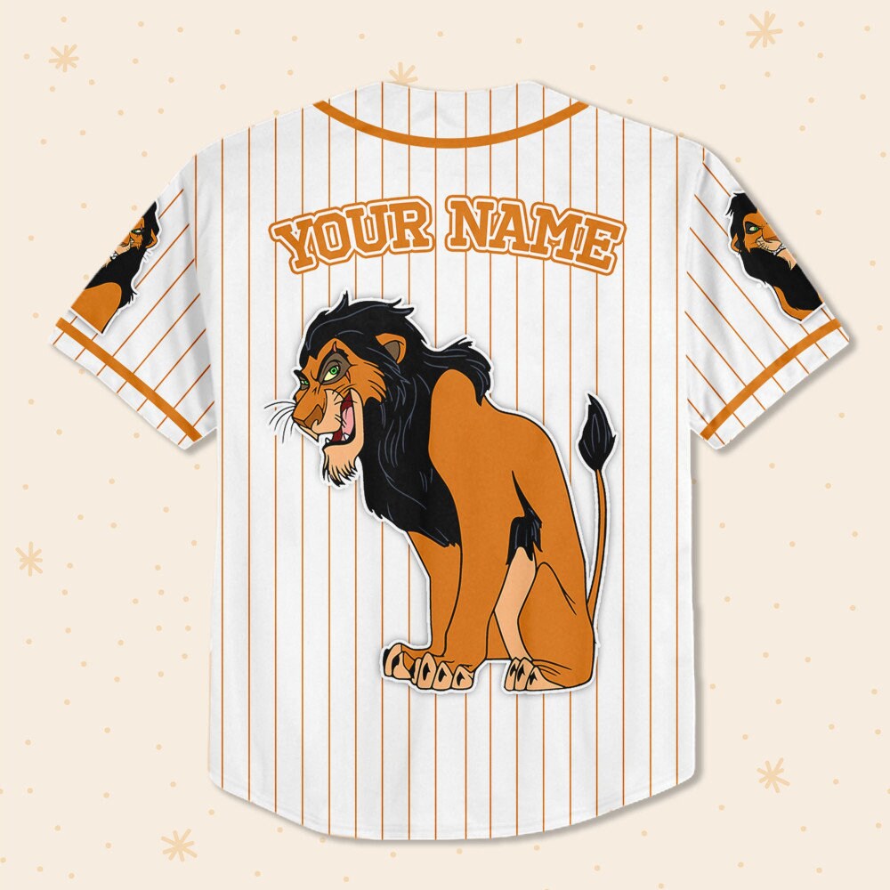 Custom Disney The Lion King Scar Simple Stripe Baseball Jersey