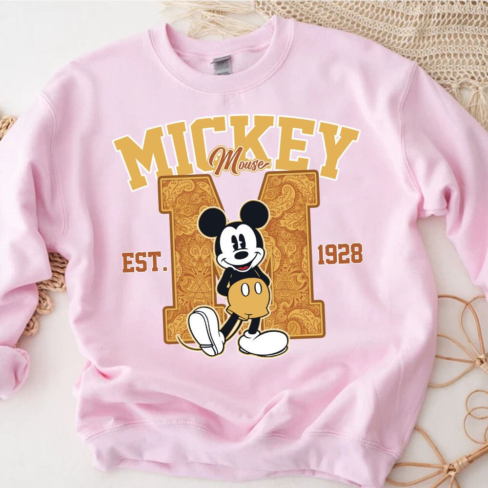Custom M Mickey Mouse 1928 Unisex T-Shirt, Disney Squad Disney Family Matching Shirt